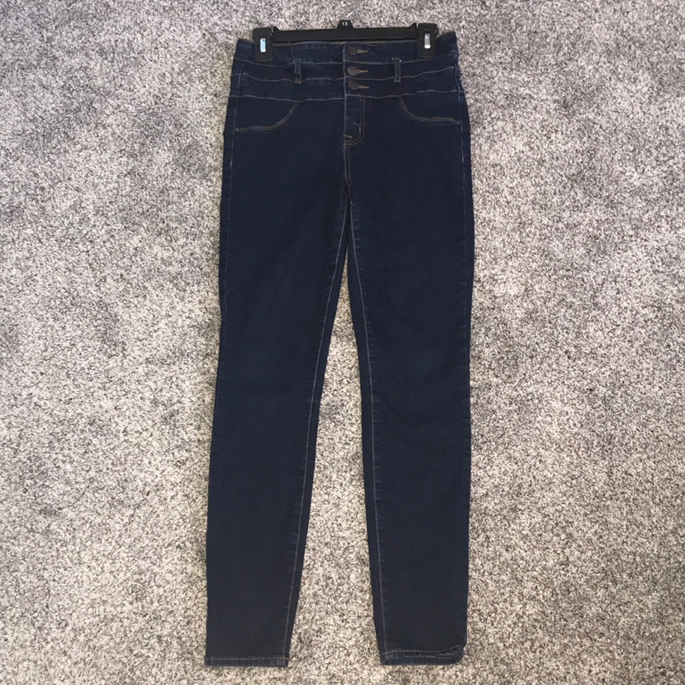 Refuge High-waisted Jeans: Dark-wash
